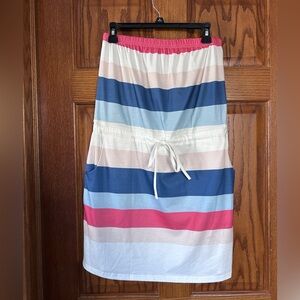 Colorful Striped Bandeau style dress